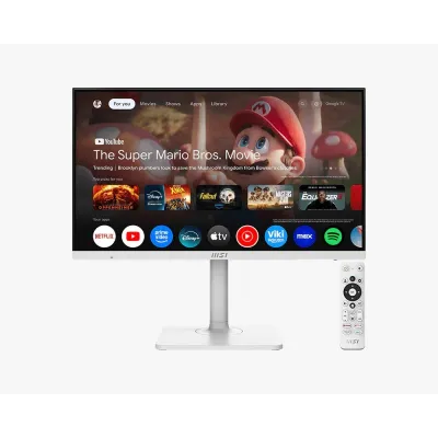 MSI 微星 Modern MD272UPSW 27吋 純白 4K UHD 智慧商務 IPS 平面顯示器 (16:9 / 智慧連網 Wi-Fi+藍牙 / Type-C 65W / RJ-45 LAN / Dolby Audio 喇叭 / 附遙控器 / 內置電源)
