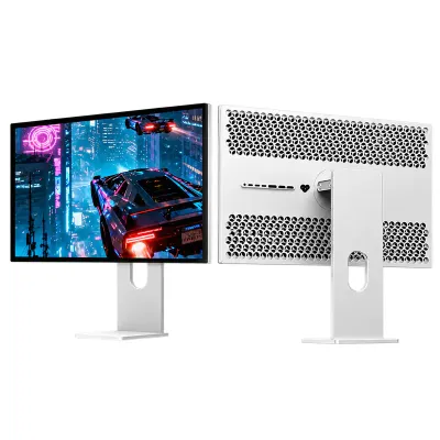 Kuycon 酷優客 27" P27Z 5K 雙模式電競玻璃顯示器 - Hole Edition 蜂窩背殼版 (27" 5K [5120 x 2880] 180Hz & 2K 330Hz / 1ms GtG IPS / 99% sRGB + 98% DCI-P3 / HDMI 2.1 + DP 2.1 + USB-C / 附雙聲道喇叭 x6) - 穿孔款