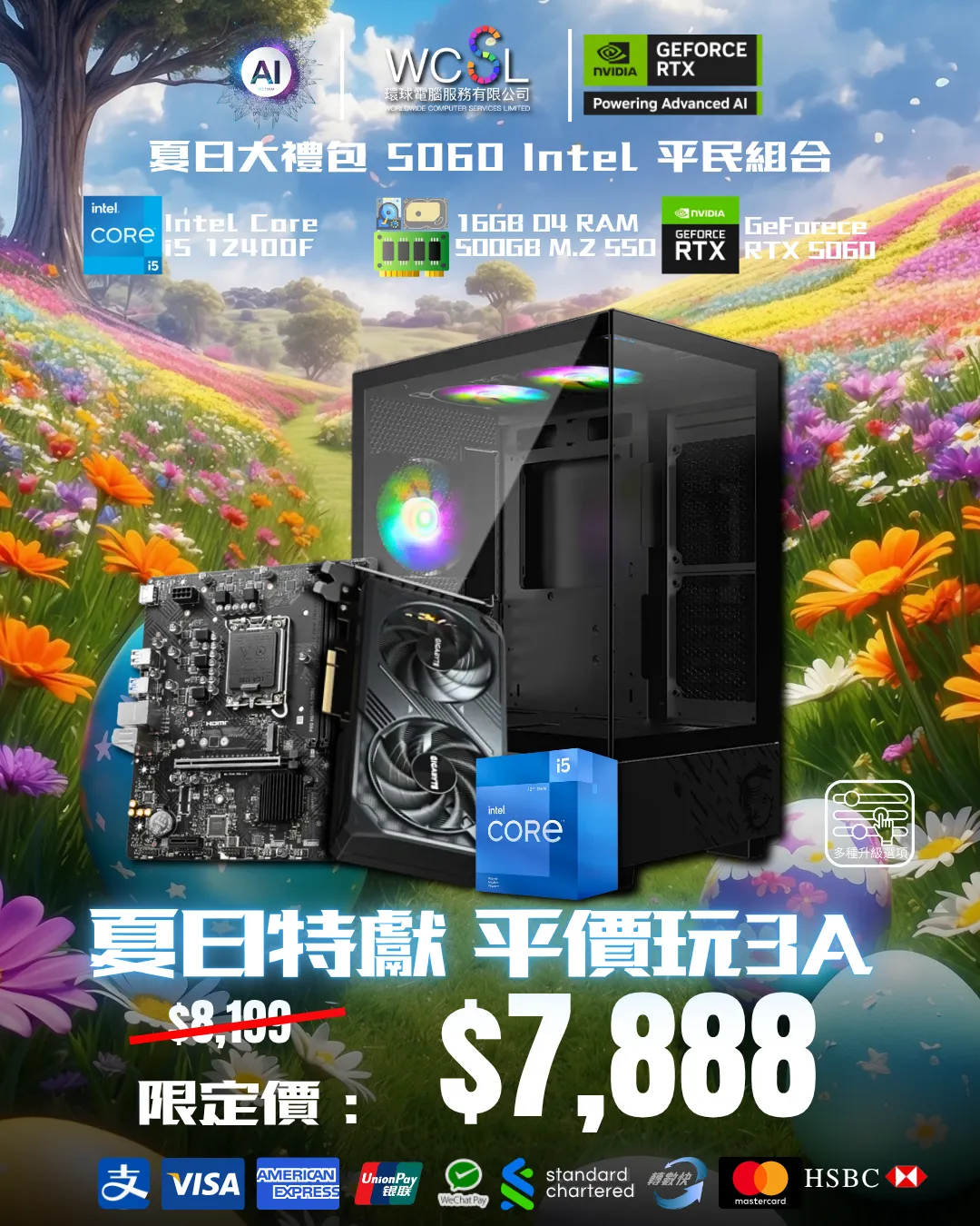 RTX 5060 平民組合 12400F | RTX5060 | 16GB |500GB